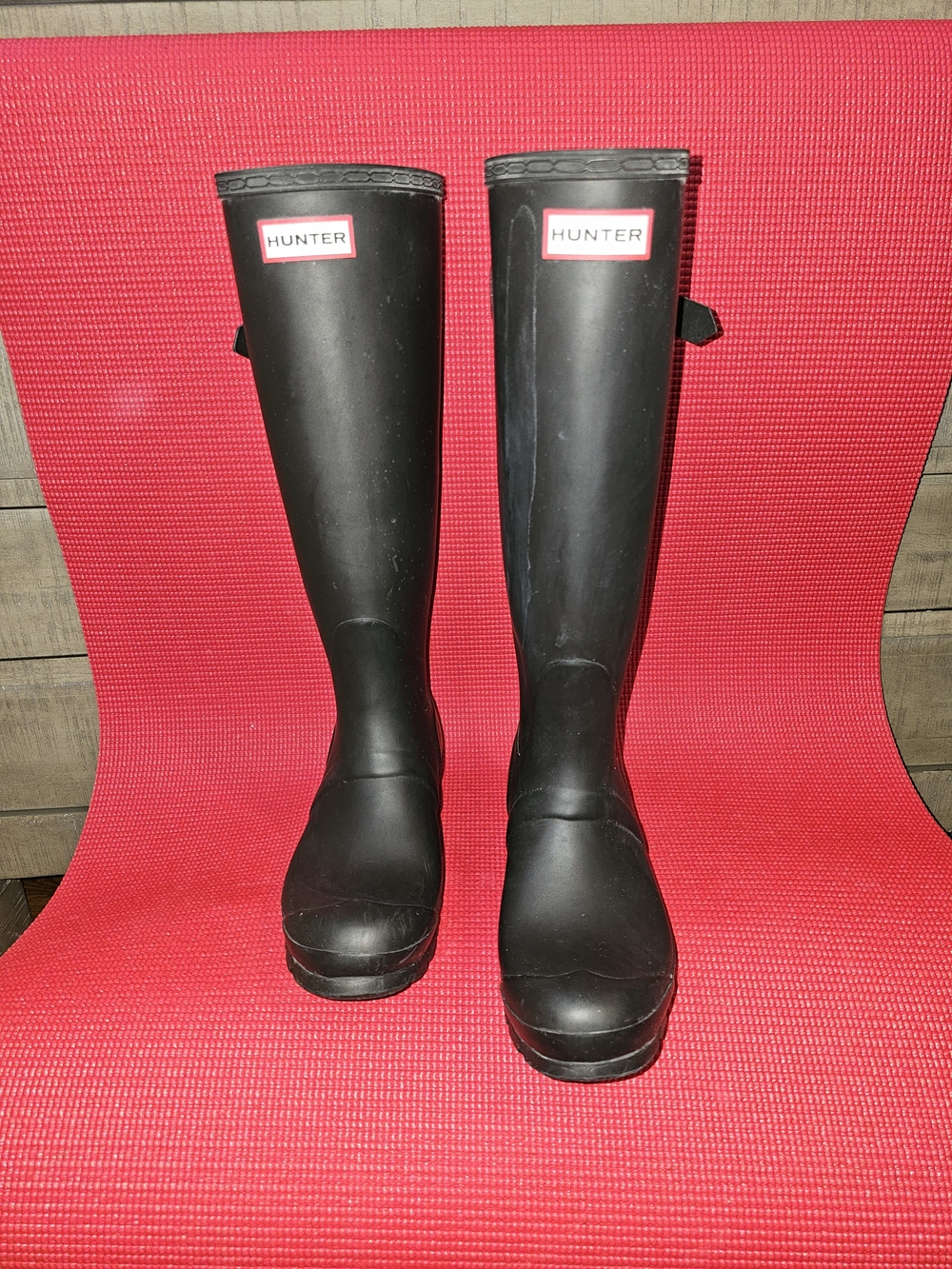 Hunter Original Tall Adjustable Black Rain Boots Women's US 5 EU 37 Matte Waterp